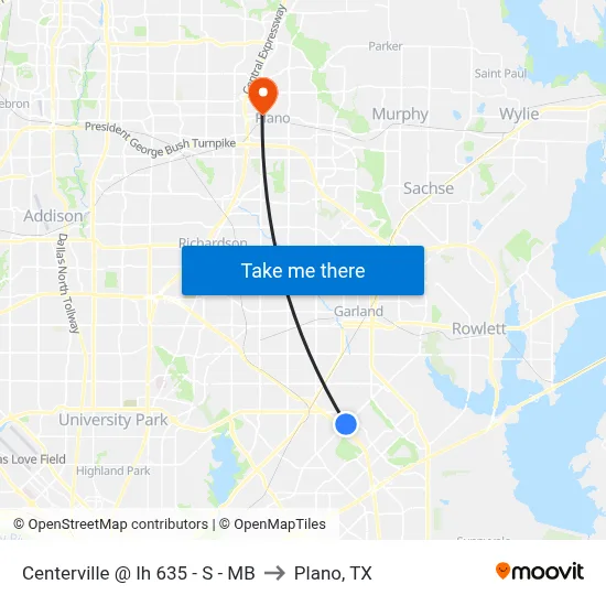 Centerville @ Ih 635 - S - MB to Plano, TX map