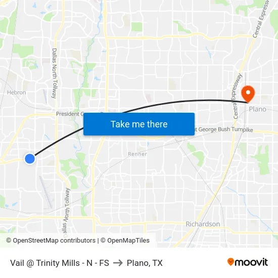 Vail @ Trinity Mills - N - FS to Plano, TX map