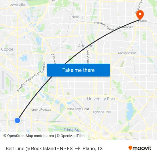 Belt Line @ Rock Island - N - FS to Plano, TX map