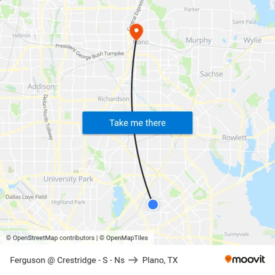 Ferguson @ Crestridge - S - Ns to Plano, TX map