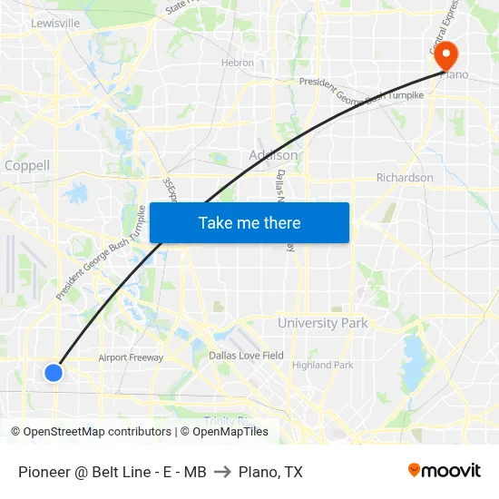 Pioneer @ Belt Line - E - MB to Plano, TX map