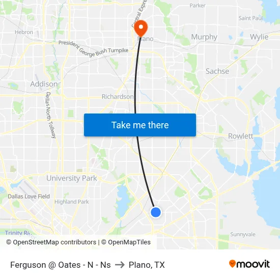 Ferguson @ Oates - N - Ns to Plano, TX map