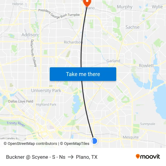 Buckner @ Scyene - S - Ns to Plano, TX map