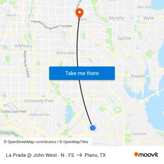 La Prada @ John West - N - FS to Plano, TX map