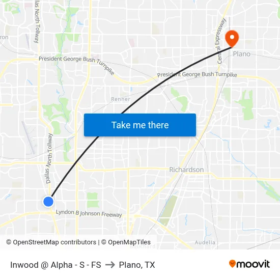 Inwood @ Alpha - S - FS to Plano, TX map
