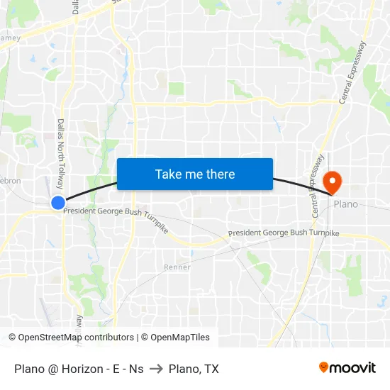 Plano @ Horizon - E - Ns to Plano, TX map