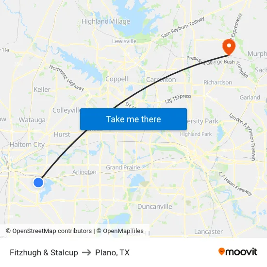 Fitzhugh & Stalcup to Plano, TX map