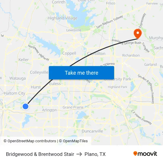 Bridgewood & Brentwood Stair to Plano, TX map