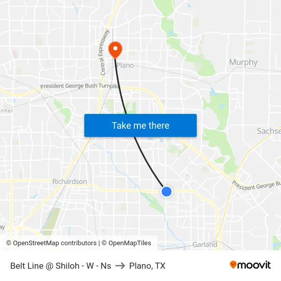 Belt Line @ Shiloh - W - Ns to Plano, TX map