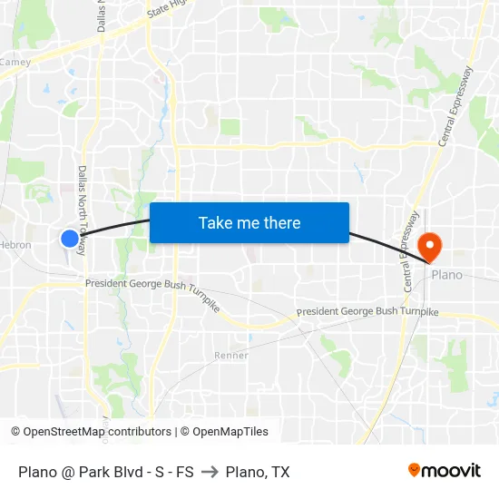 Plano @ Park Blvd - S - FS to Plano, TX map