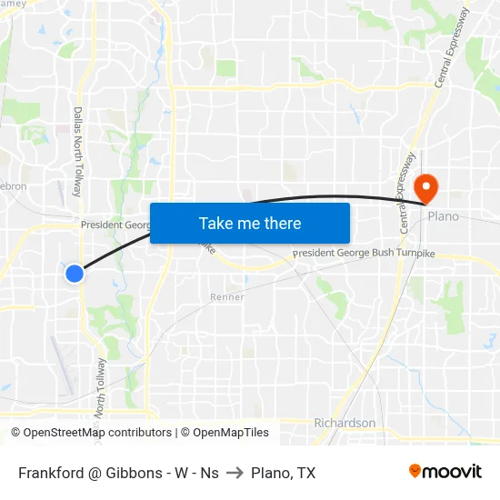 Frankford @ Gibbons - W - Ns to Plano, TX map