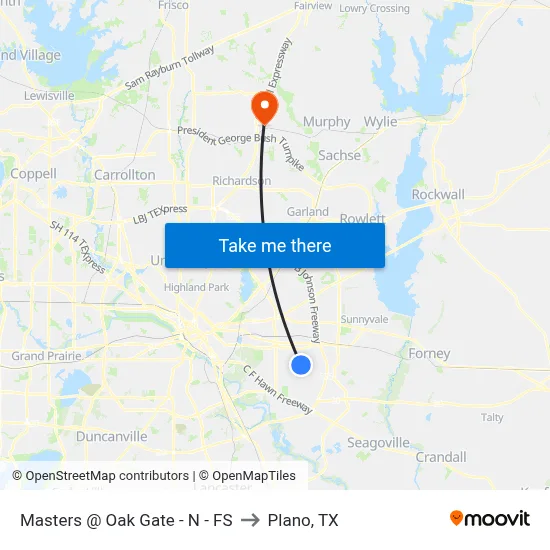 Masters @ Oak Gate - N - FS to Plano, TX map