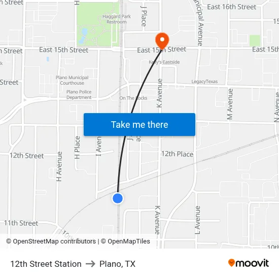 12th Street Station to Plano, TX map