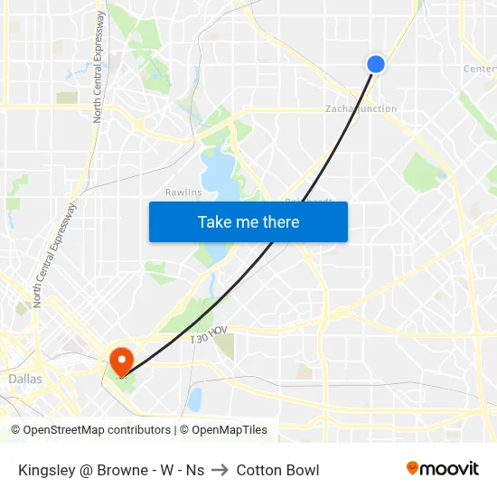 Kingsley @ Browne - W - Ns to Cotton Bowl map