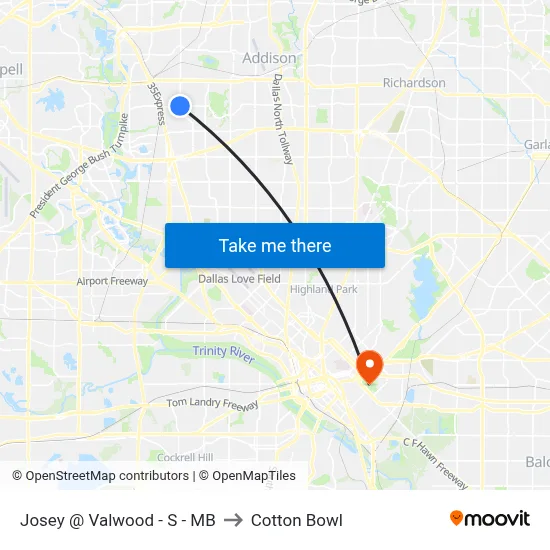 Josey @ Valwood - S - MB to Cotton Bowl map