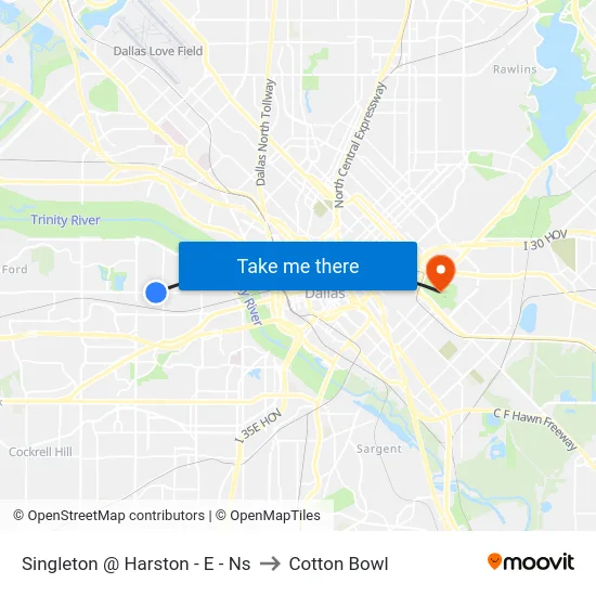 Singleton @ Harston - E - Ns to Cotton Bowl map
