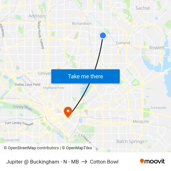Jupiter @ Buckingham - N - MB to Cotton Bowl map