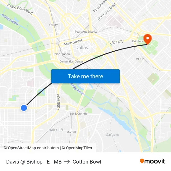 Davis @ Bishop - E - MB to Cotton Bowl map