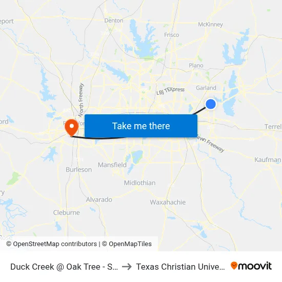 Duck Creek @ Oak Tree - S - FS to Texas Christian University map