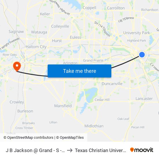 J B Jackson @ Grand - S - FS to Texas Christian University map