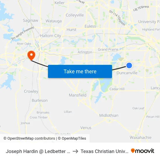Joseph Hardin @ Ledbetter - S - FS to Texas Christian University map