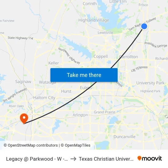 Legacy @ Parkwood - W -  FS to Texas Christian University map
