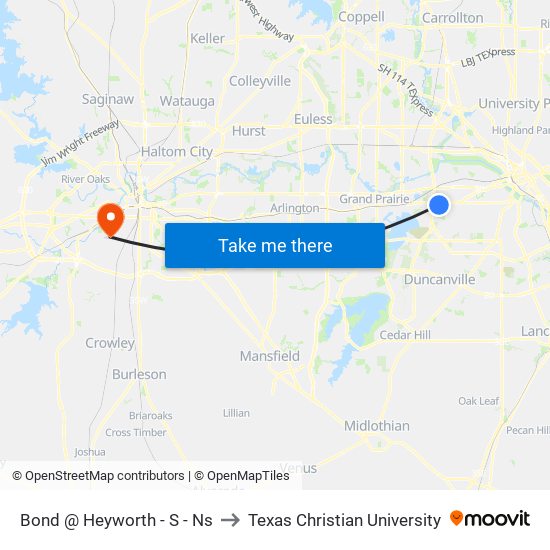 Bond @ Heyworth - S - Ns to Texas Christian University map