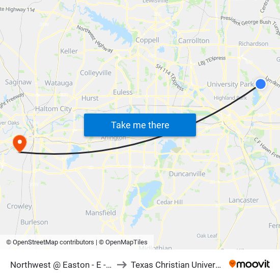 Northwest @ Easton - E - FS to Texas Christian University map