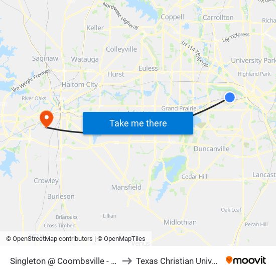 Singleton @ Coombsville - E - Ns to Texas Christian University map