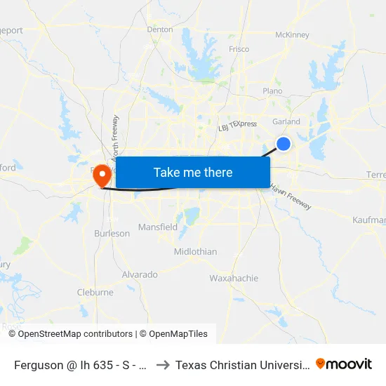 Ferguson @ Ih 635 - S - FS to Texas Christian University map
