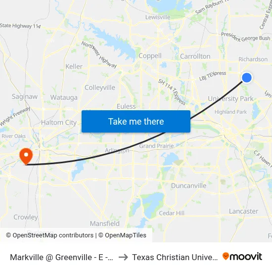 Markville @ Greenville - E - Mb2 to Texas Christian University map
