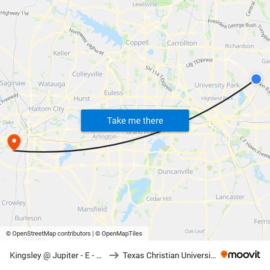 Kingsley @ Jupiter - E - FS to Texas Christian University map