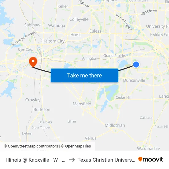 Illinois @ Knoxville - W - Ns to Texas Christian University map