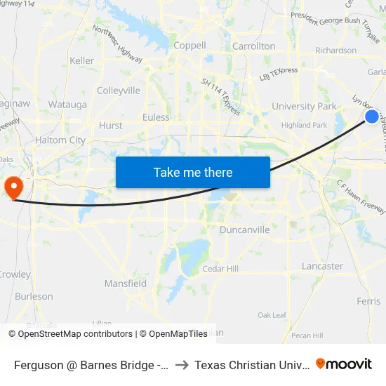 Ferguson @ Barnes Bridge - S - MB to Texas Christian University map