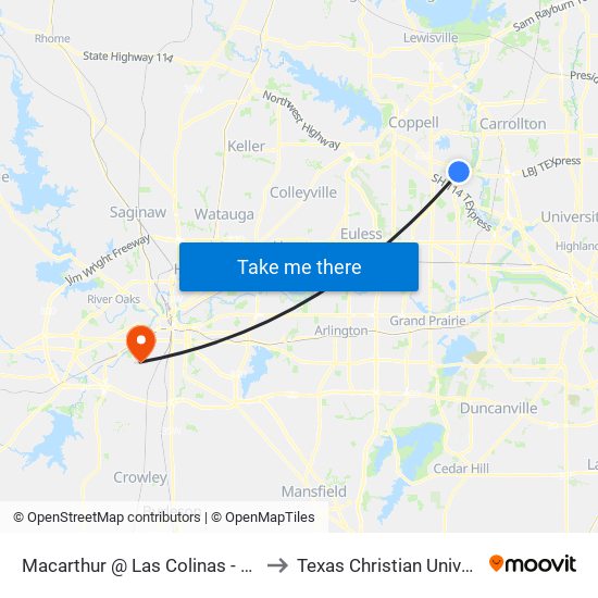 Macarthur @ Las Colinas - S - MB to Texas Christian University map