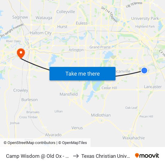 Camp Wisdom @ Old Ox - W  - FS to Texas Christian University map