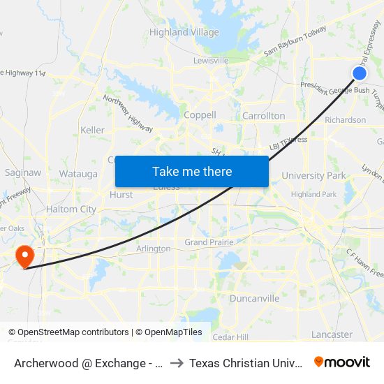 Archerwood @ Exchange - S - FS to Texas Christian University map