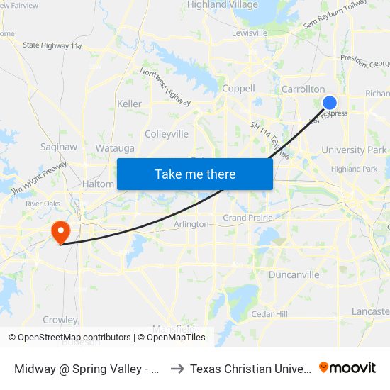 Midway @ Spring Valley - S - Ns to Texas Christian University map