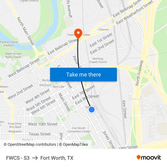 FWCS - S3 to Fort Worth, TX map