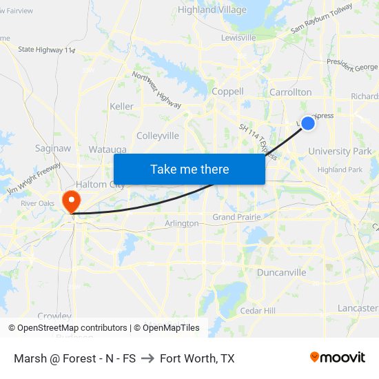 Marsh @ Forest - N - FS to Fort Worth, TX map