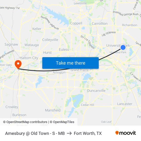 Amesbury @ Old Town - S - MB to Fort Worth, TX map