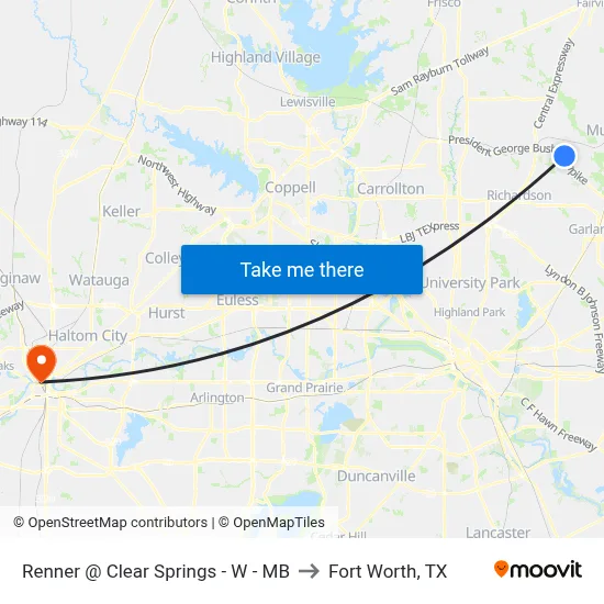 Renner @ Clear Springs - W - MB to Fort Worth, TX map