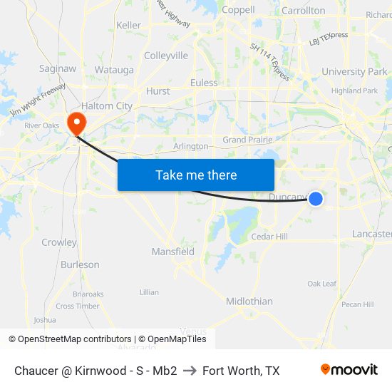 Chaucer @ Kirnwood - S - Mb2 to Fort Worth, TX map