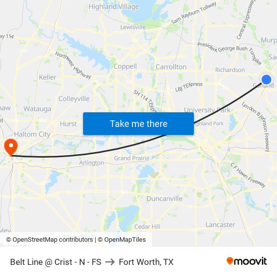 Belt Line @ Crist - N - FS to Fort Worth, TX map