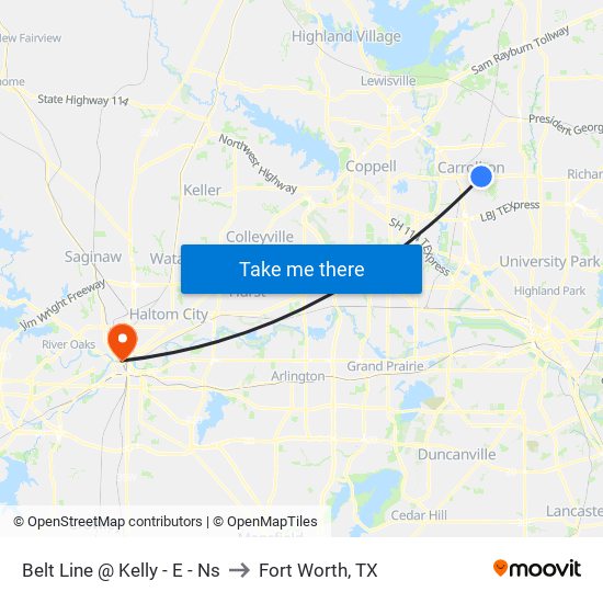 Belt Line @ Kelly - E - Ns to Fort Worth, TX map