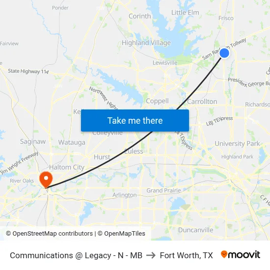 Communications @ Legacy - N - MB to Fort Worth, TX map