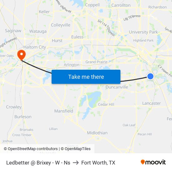 Ledbetter @ Brixey - W - Ns to Fort Worth, TX map