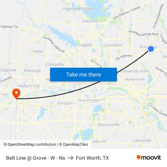 Belt Line @ Grove - W - Ns to Fort Worth, TX map
