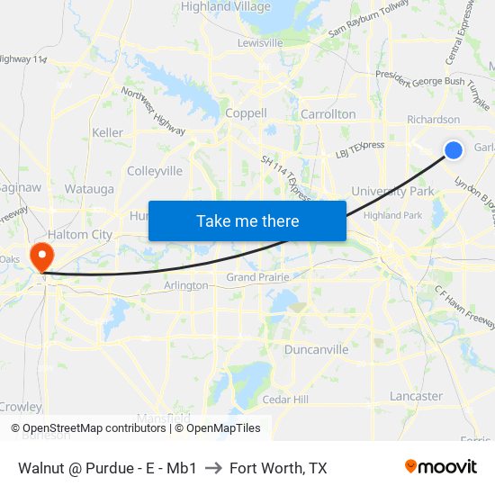 Walnut @ Purdue - E - Mb1 to Fort Worth, TX map