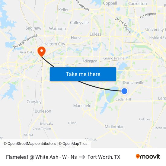 Flameleaf @ White Ash - W - Ns to Fort Worth, TX map